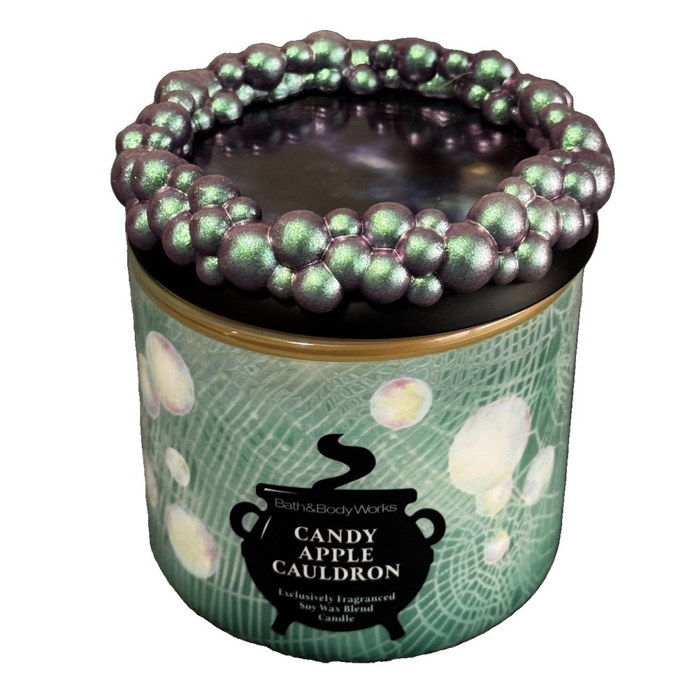 Bath & Body Works Candy Apple Cauldron 3-Wick Decorative Lid Candle NEW